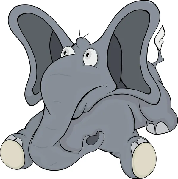 Le dessin animé éléphant veau — Image vectorielle