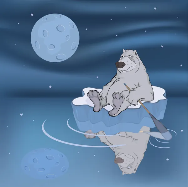 Buz üstünde kutup ayısı — Stok Vektör