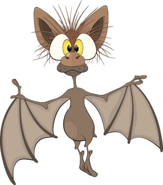 Little cheerful bat.Cartoon clipart