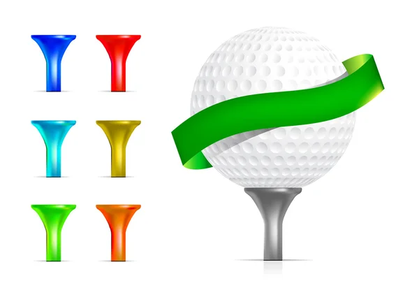 Bola de golfe isolada em branco — Vetor de Stock