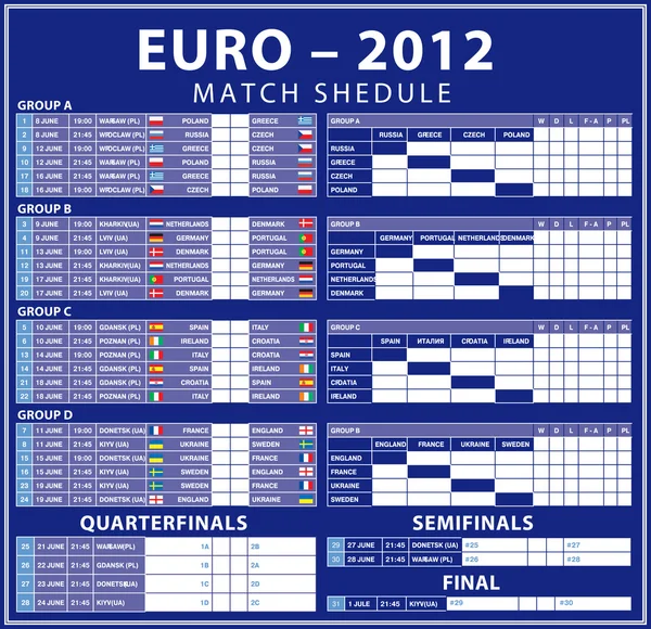 Euro 2012 pertandingan - Stok Vektor