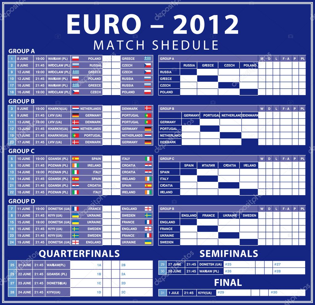 Euro 2012 matches