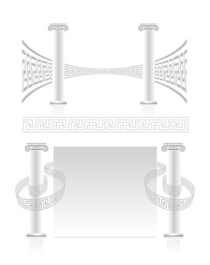 Ionic Column with Greek key pattern clipart