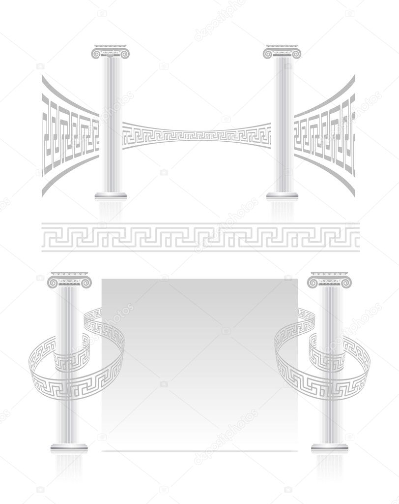 Ionic Column with Greek key pattern