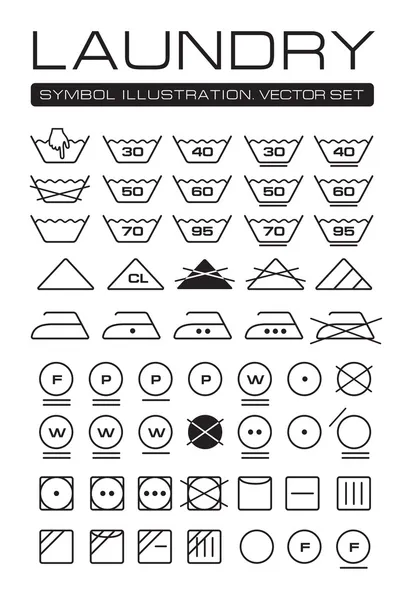 Çamaşırhane semboller koleksiyonu — Stok Vektör