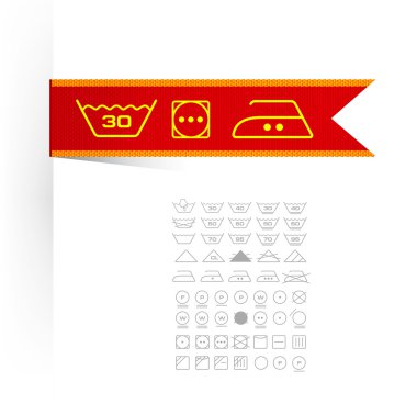 Symbols on label clothes clipart