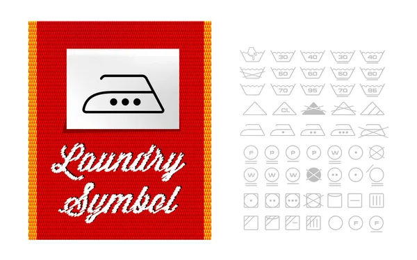 Washing symbols on clothing label — Stock Vector
