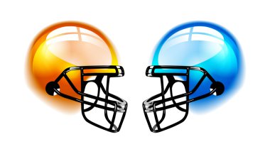 Football Helmets on white clipart