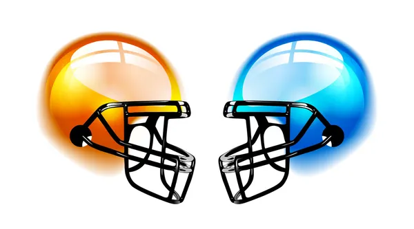Football Helmets on white — Stock Vector