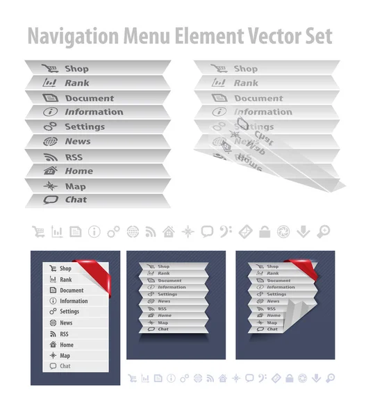Přeložené navigační menu — Stockový vektor