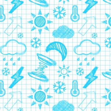 Weather hand drawn seamless pattern. clipart