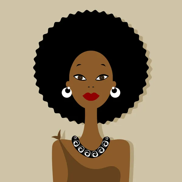 디자인에 대 한 아프리카 여자 초상화 — 스톡 벡터
