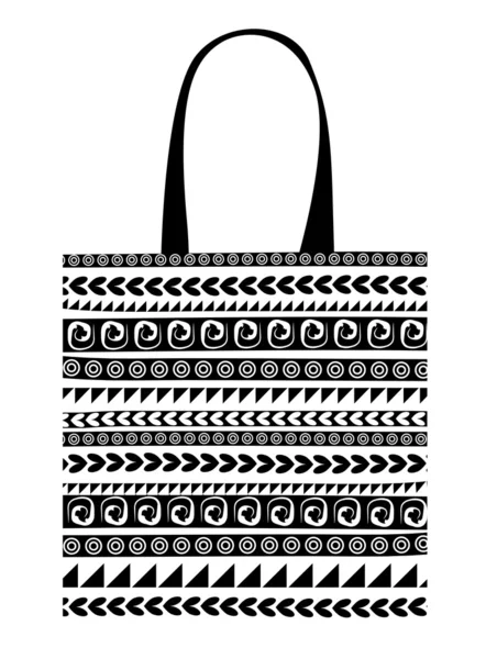 Nákupní taška s ornamenty pro návrh — Stockový vektor
