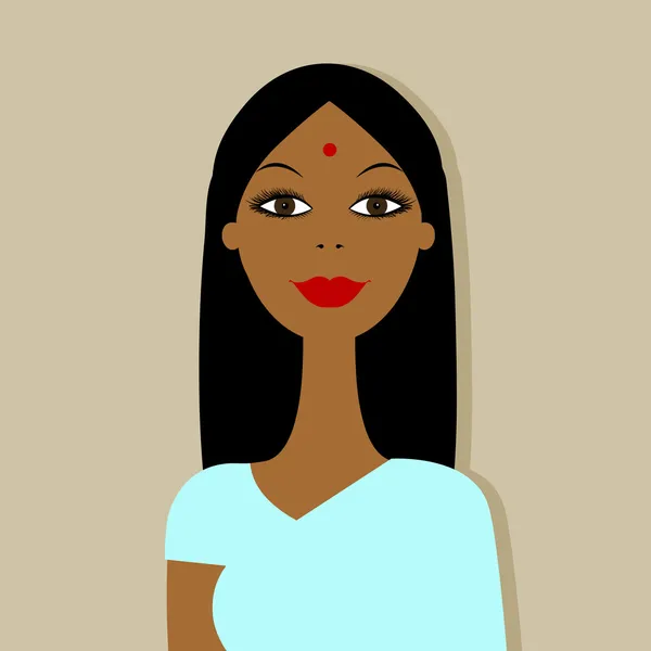 Indian woman portrait for your design — Stock Vector