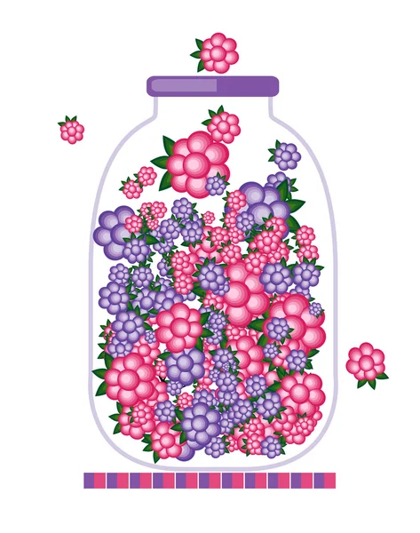 Glas mit Fruchtmarmelade für Ihr Design — Stockvektor