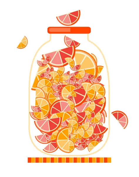 Tarro con mermelada de frutas para su diseño — Vector de stock