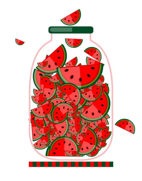 Pot avec confiture de fruits pour votre design — Image vectorielle