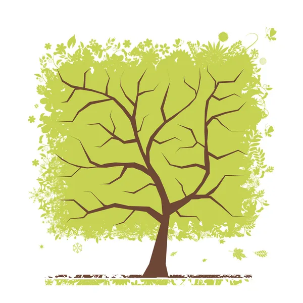 설계에 적합 한 울창 한 녹색 나무 — 스톡 벡터