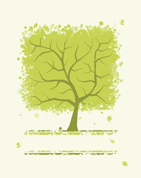 Abstraktní zelený strom pro váš design — Stockový vektor