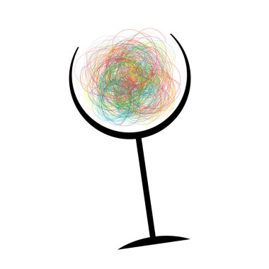 Abstract wine glass for your design clipart