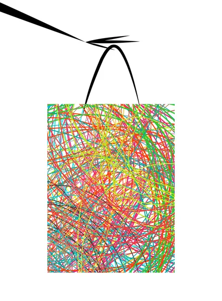Kéz a bevásárló táskát a design — Stock Vector