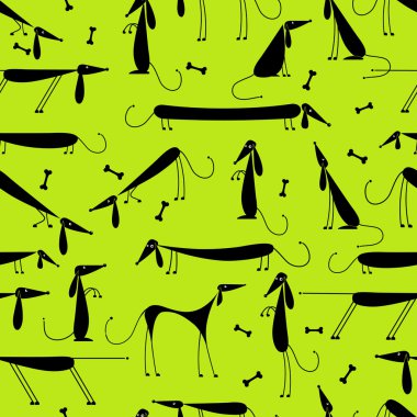 Funny dogs, seamless background for your design clipart