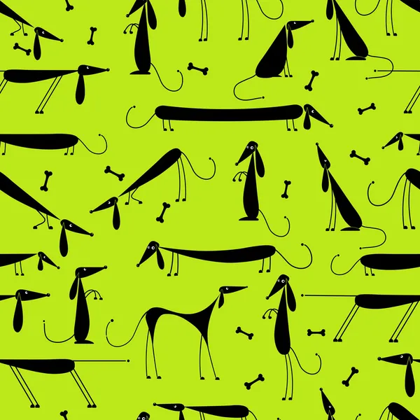 Lustige Hunde, nahtloser Hintergrund für Ihr Design — Stockvektor