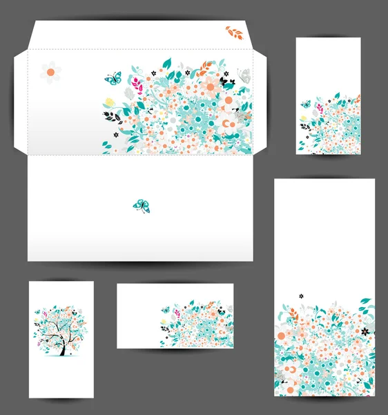 Enveloppe et cartes de visite pour votre design — Image vectorielle