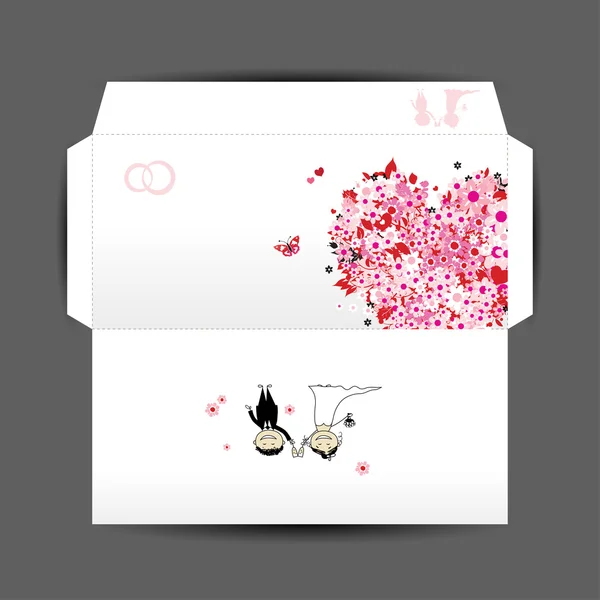 Ontwerp van bruiloft envelop — Stockvector