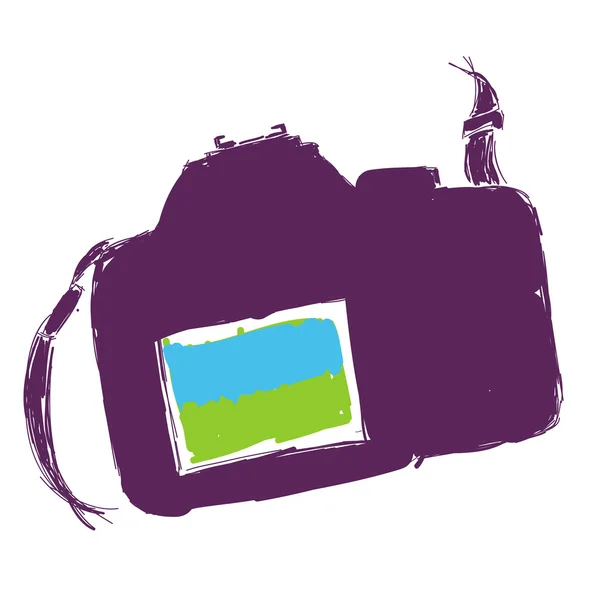 Schizzo della fotocamera per il tuo design — Vettoriale Stock