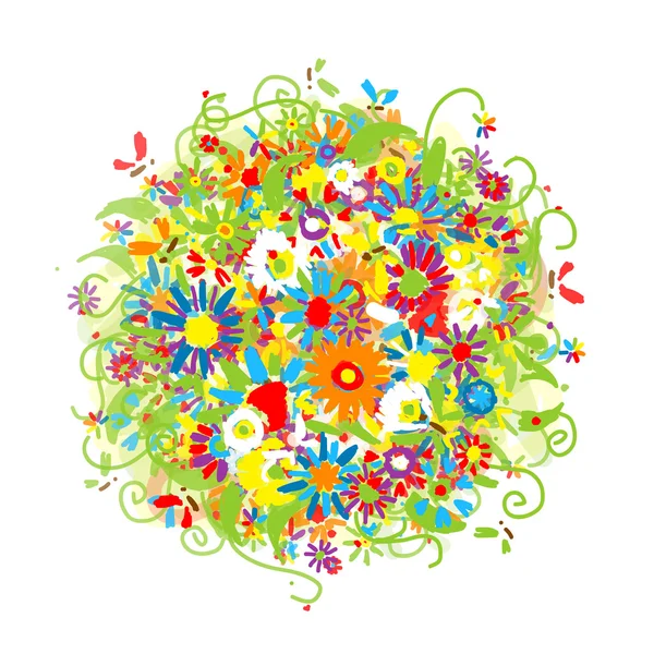 Croquis de bouquet floral pour votre design — Image vectorielle
