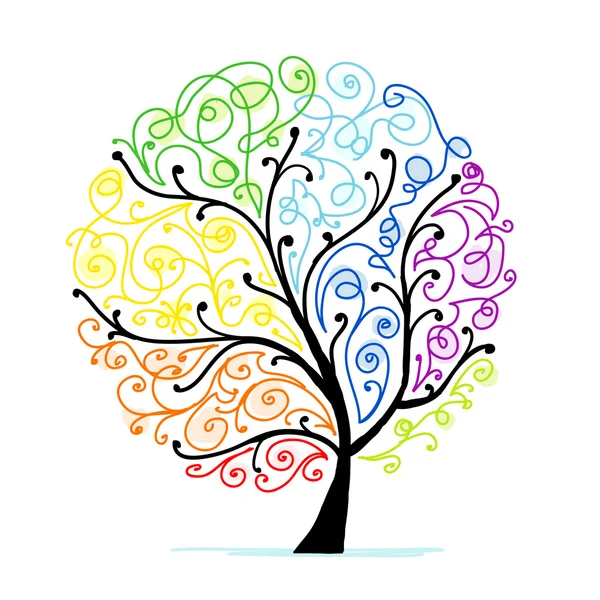 Art tree for your design — Stock Vector