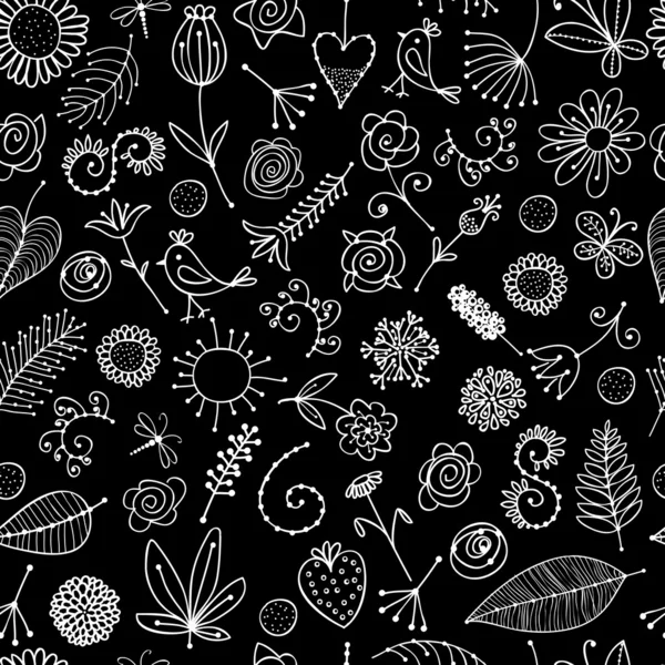 Floral sieraad sketch, naadloze achtergrond voor uw ontwerp — Stockvector