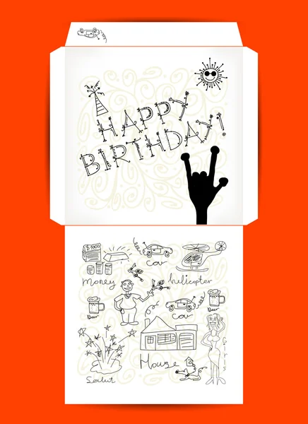 Briefumschlag Design, alles Gute zum Geburtstag. — Stockvektor