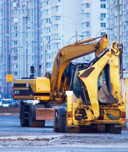 Gul bulldozer — Stockfoto