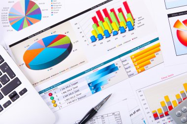 Graphs, charts, business table. clipart