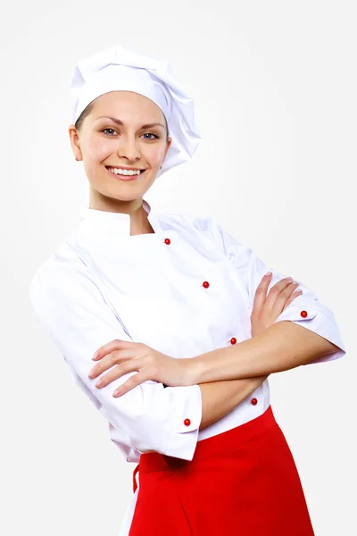 Portrait d'un jeune cuisinier en uniforme — Photo