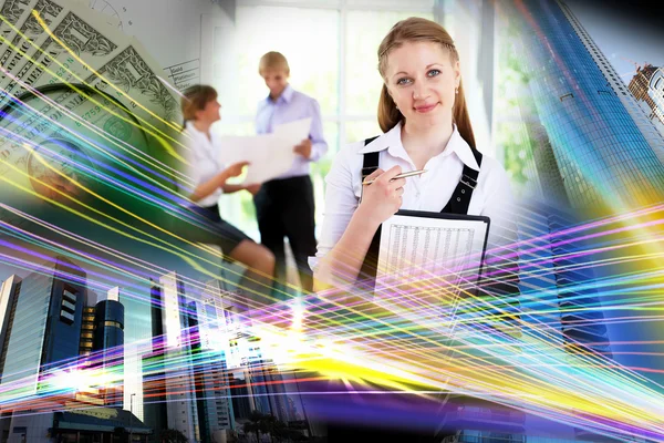 Business against IT background — Stock Photo, Image