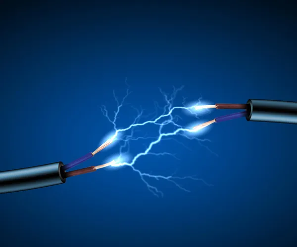 Электрический шнур с электрическими искрами — стоковое фото