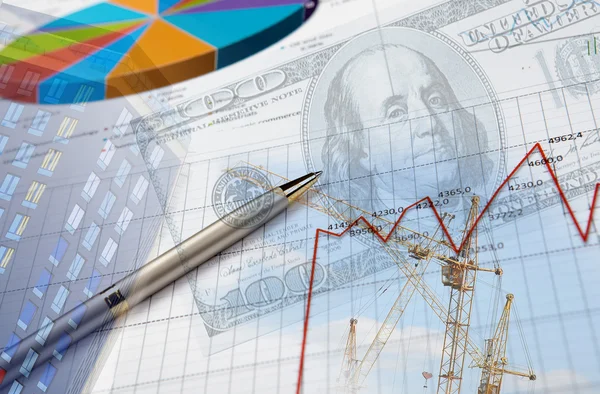 Finanz- und Geschäftsdiagramme und Grafiken — Stockfoto