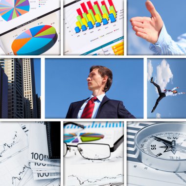 Financial and business charts and graphs clipart