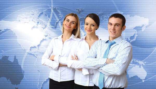 Три успешных молодых бизнесмена вместе
