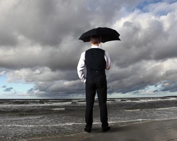 Üzletember és időjárás — Stock Fotó