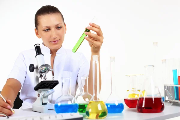 Female scientist in a chemistry laboratory Stock Photo