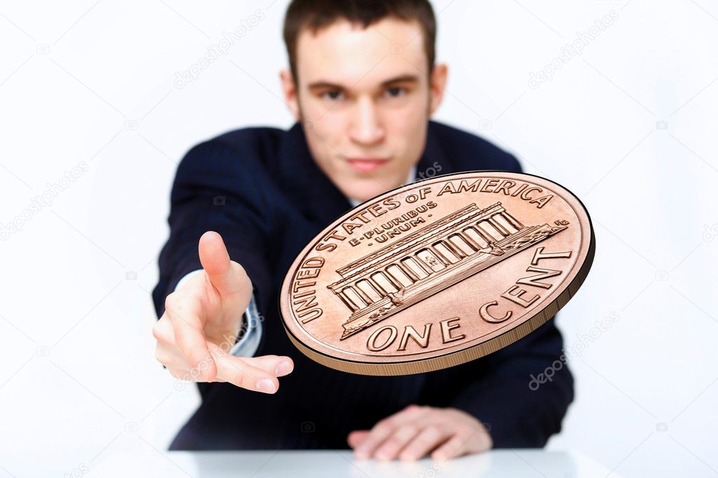 Coin as symbol of risk and luck