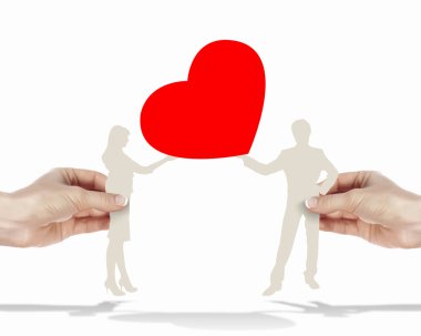 Man and woman in love clipart