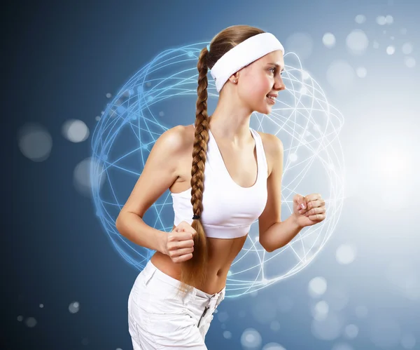 Portrait of a young woman doing sport — Stock Photo, Image