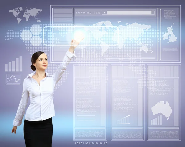 Virtuelle Technologie im Geschäft — Stockfoto
