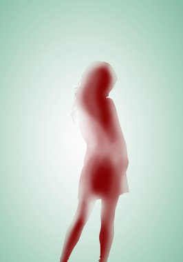 Female silhouette against colour background clipart