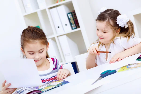 Little girl and study — Stock Photo, Image